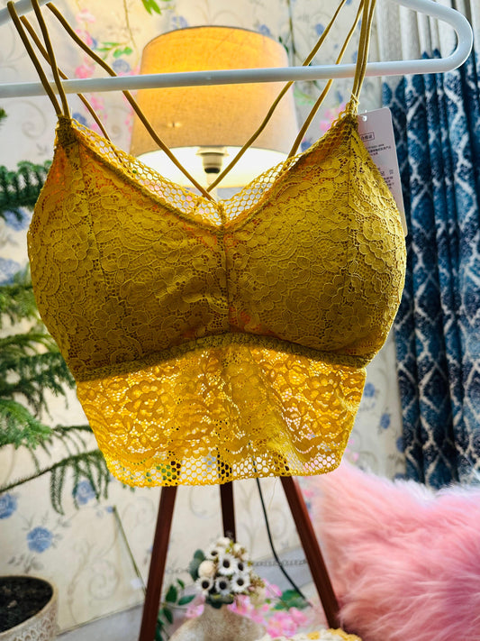 Lacy Bralettes Flower Net Top