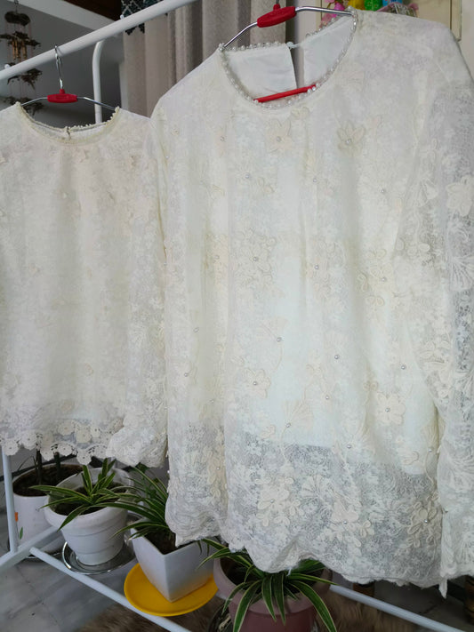 Pure Lucknowi Chikankari Pearl Tunic Top