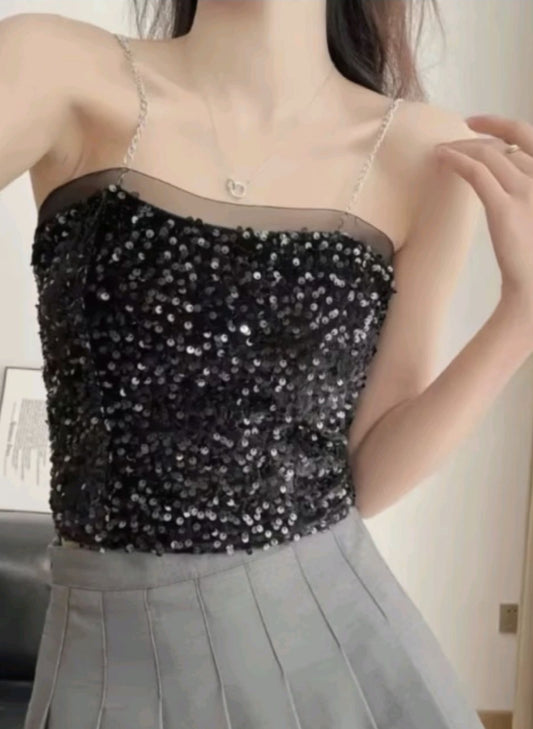 Glitzy Blitzy Sequin String Top