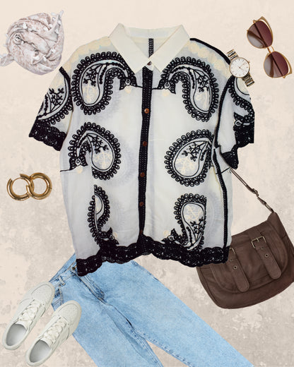 Our Pinteresty Shirt( Paisley Embroidery)