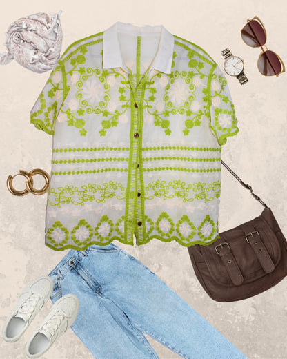 Our Pinteresty Shirt( Spiral Embroidery)