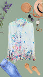 Garden Tissue Organza Cutwork Embroidered Full Sleeve Shirt