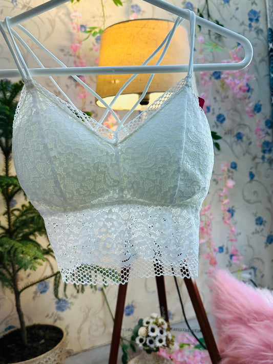 Lacy Bralettes Flower Net Top