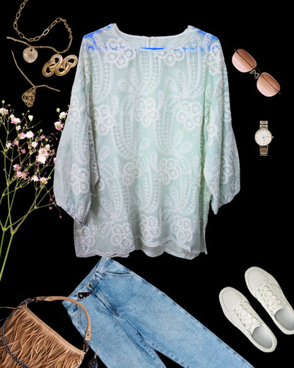 Chikankari Georgette Tunic Top
