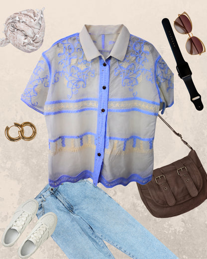 Our Pinteresty Shirt(Flower Embroidery)