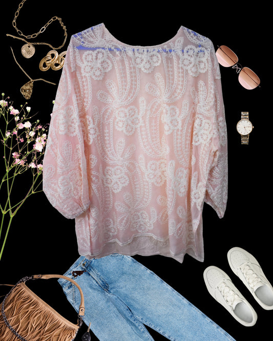 Chikankari Georgette Tunic Top