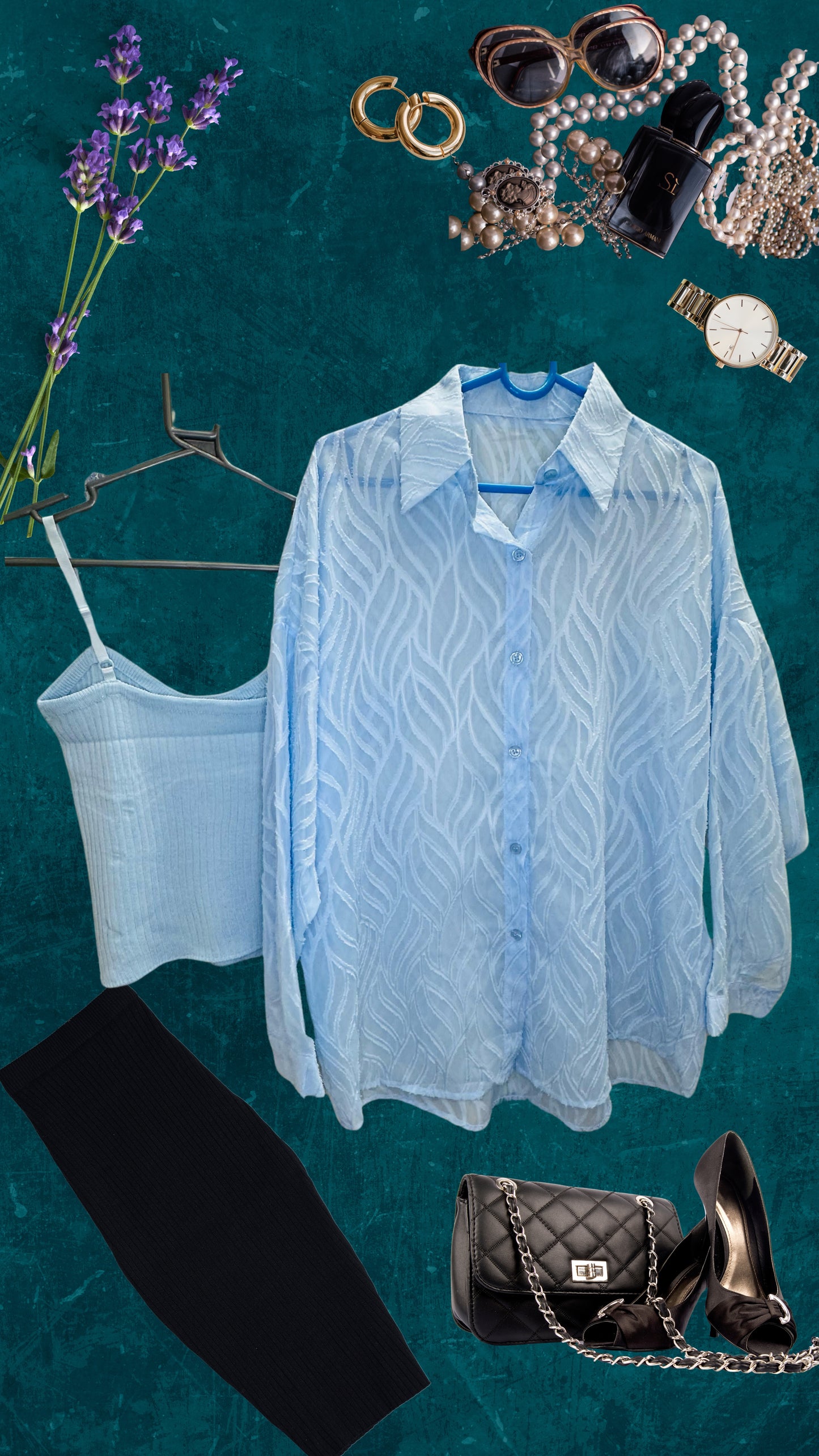 Chiknkari Ruffled Shadow work Organza Loose Shirt