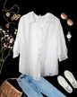Threadwork Lace Embroidered Cotton Shirt