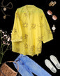 Thread embroidered Pure Cotton Chinese collar Shirt
