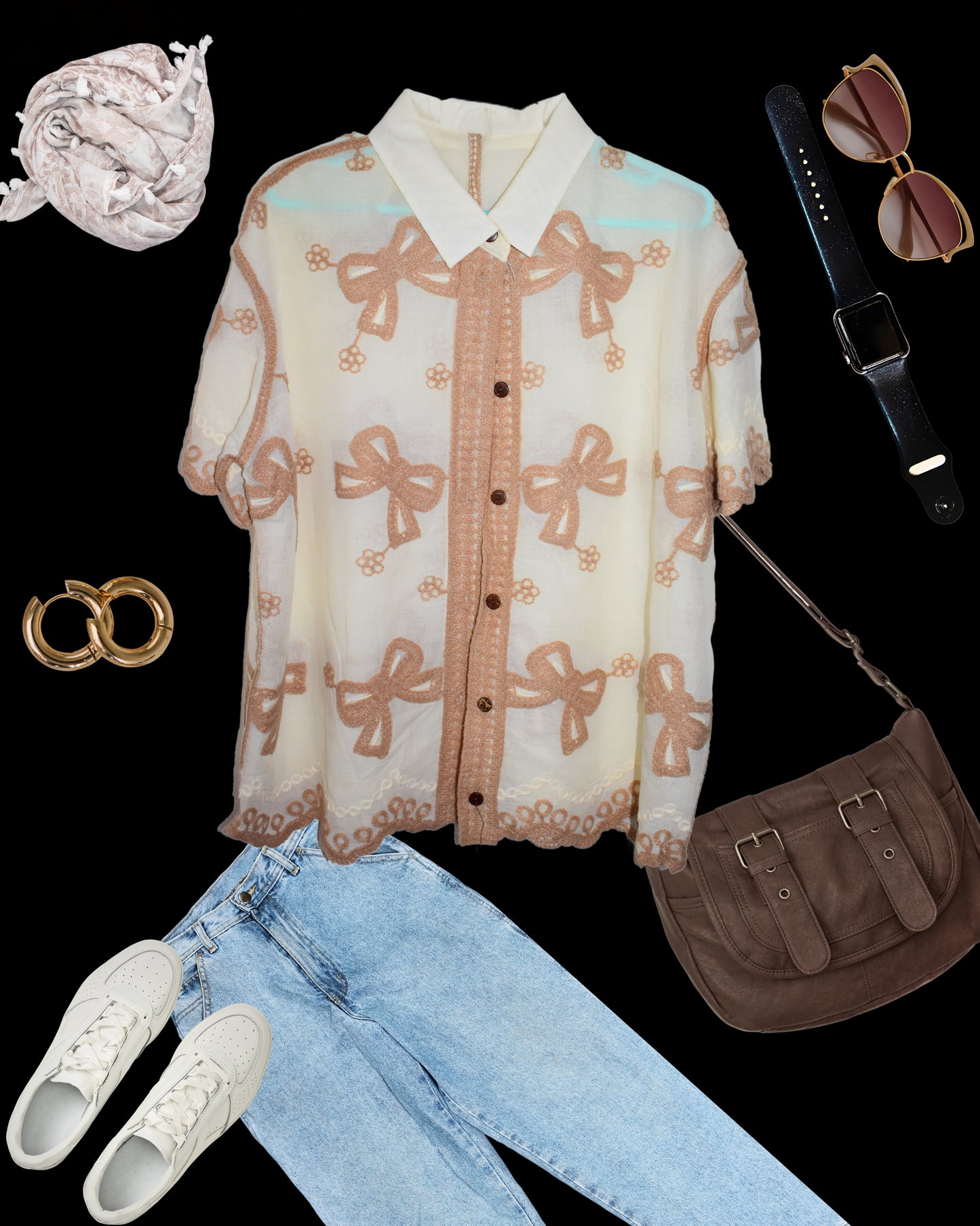 Our Pinteresty Shirt( Bow Embroidery)