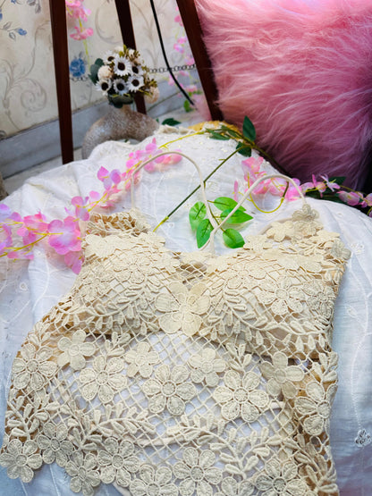 Beach Baby Padded Flower Lace Top