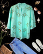 Thread embroidered Pure Cotton Chinese collar Shirt