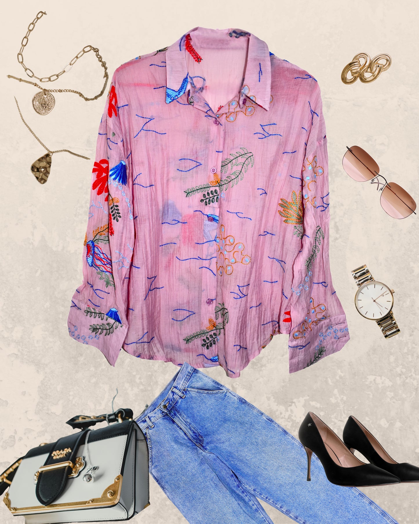 Garden Scribble Loose Shirt