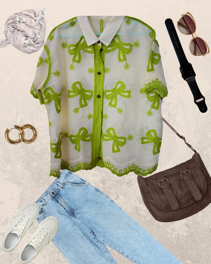 Our Pinteresty Shirt( Bow Embroidery)