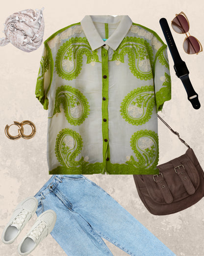 Our Pinteresty Shirt( Paisley Embroidery)