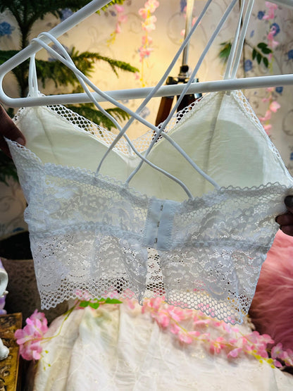 Lacy Bralettes Flower Net Top