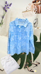 Eyelet Sciffli Embroidered Shiny Organza Block Shirt