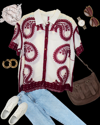 Our Pinteresty Shirt( Paisley Embroidery)