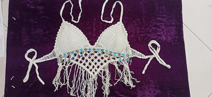 Boho Crochets Boho Bikini Pompom Top