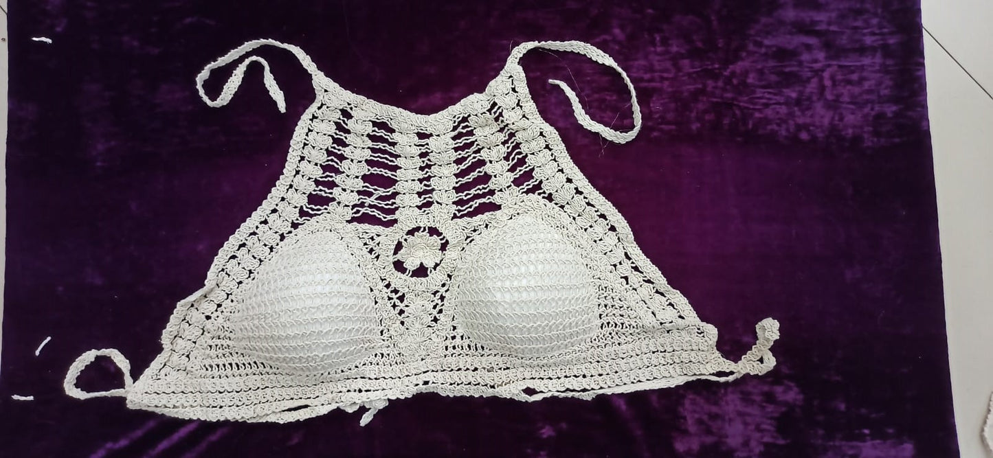 Boho Crochets Boho Bikini Pompom Top