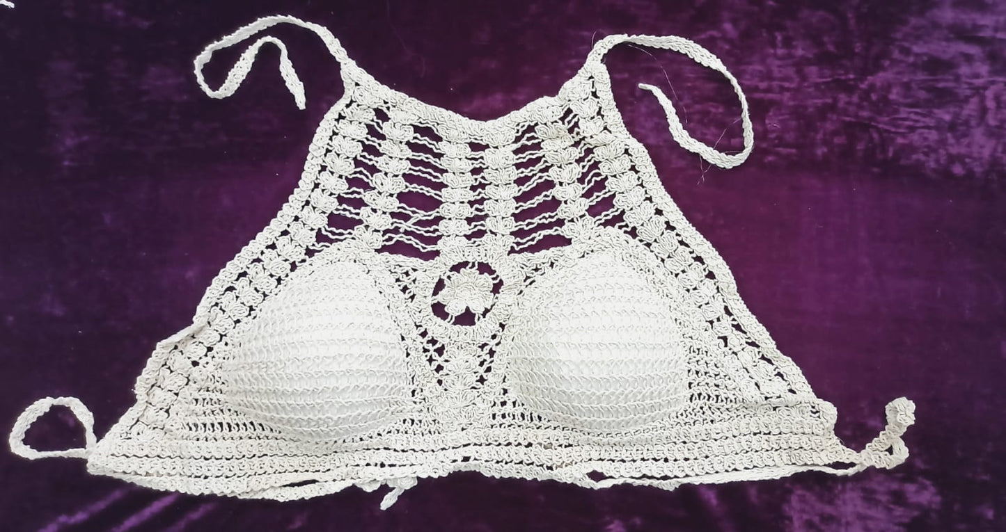 Boho Crochets Boho Bikini Pompom Top