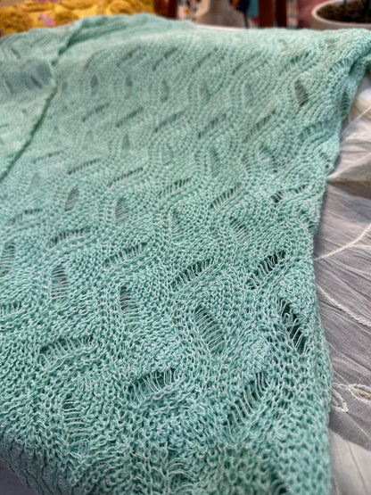 Sea Green Crochet Knit Full Sleeve Top