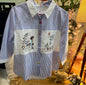 Cotton Striped Embroidered Designer Shirt