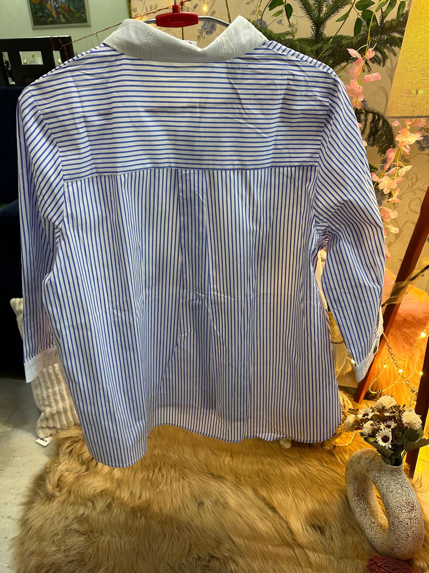 Cotton Striped Embroidered Designer Shirt