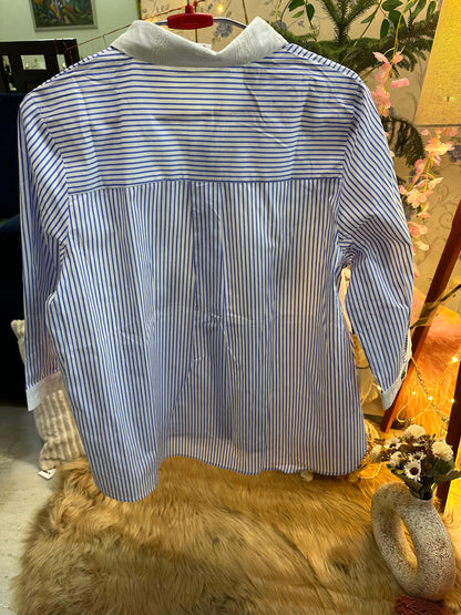 Cotton Striped Embroidered Designer Shirt