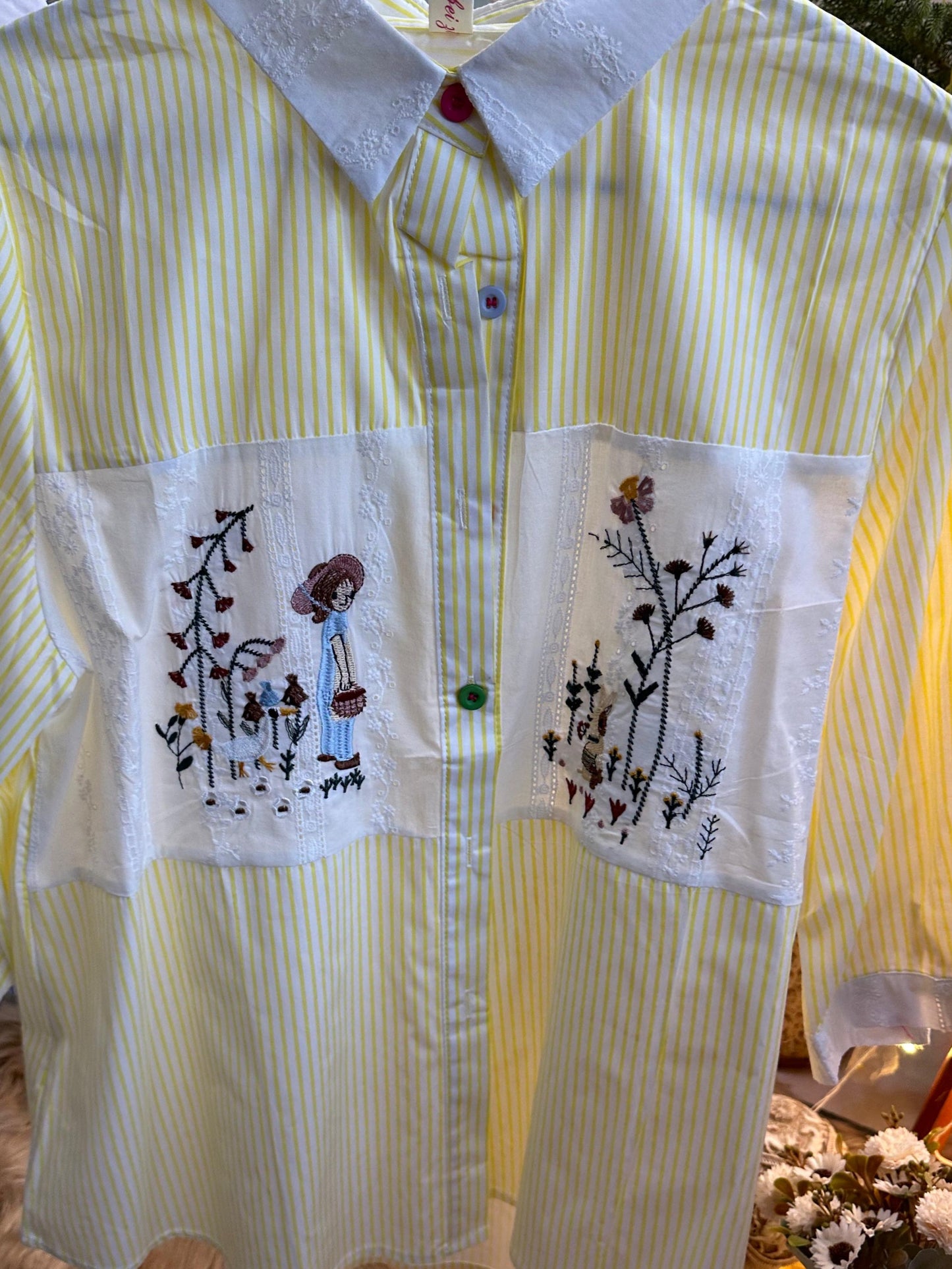 Cotton Striped Embroidered Designer Shirt