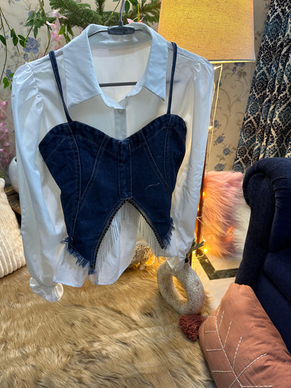 Denim Corset Designer Shirt