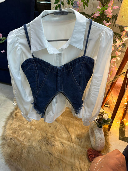 Denim Corset Designer Shirt