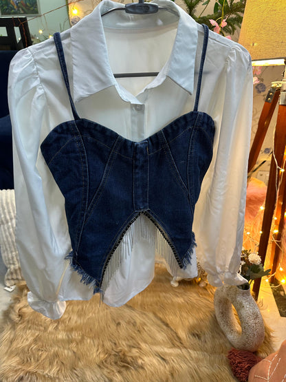 Denim Corset Designer Shirt