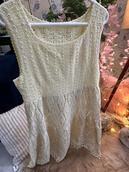 Cream Crochet Frock