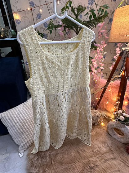 Cream Crochet Frock