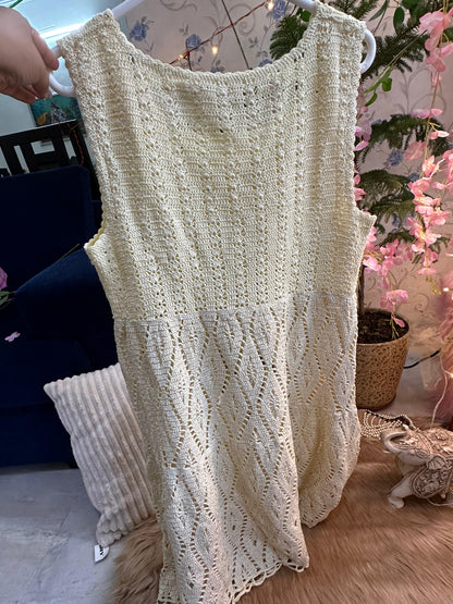 Cream Crochet Frock