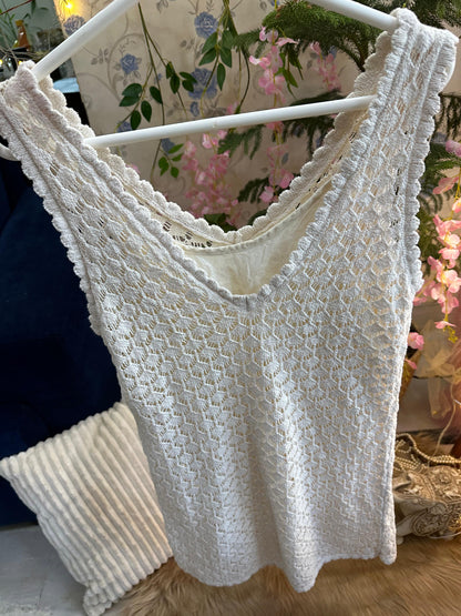 White Pre Winter Crochet Short Dress