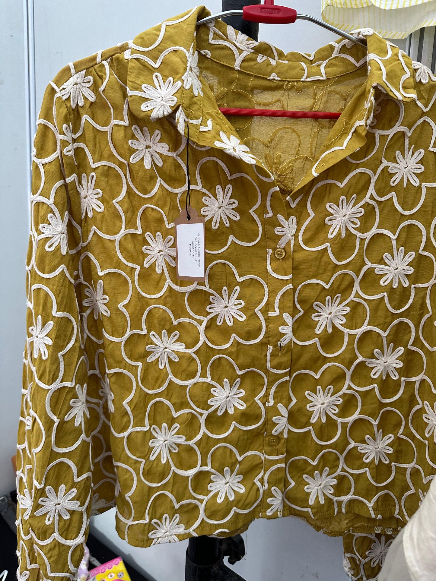 Flower Embroidery Designer Shirt