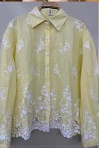 Handwork Embroidered Flower Mesh Design Shirt