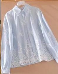 Handwork Embroidered Flower Mesh Design Shirt