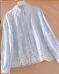 Handwork Embroidered Flower Mesh Design Shirt