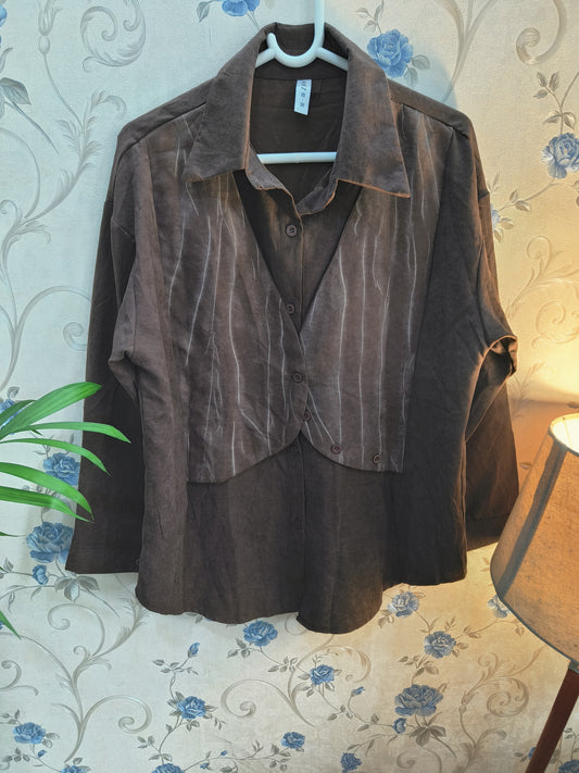 Corduroy Crop Jacket Shirt