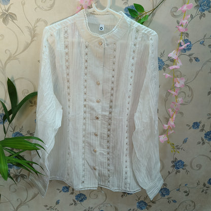 Pleated Cotton Designer Shirt