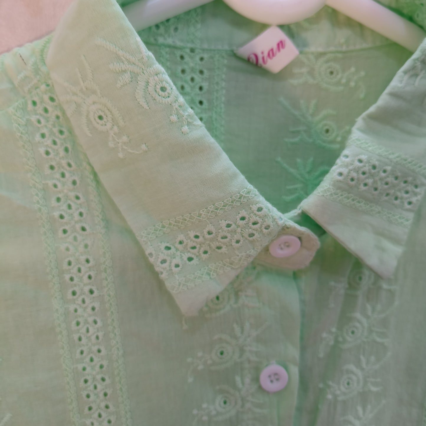 Gradient Chikankari Cotton Shirt