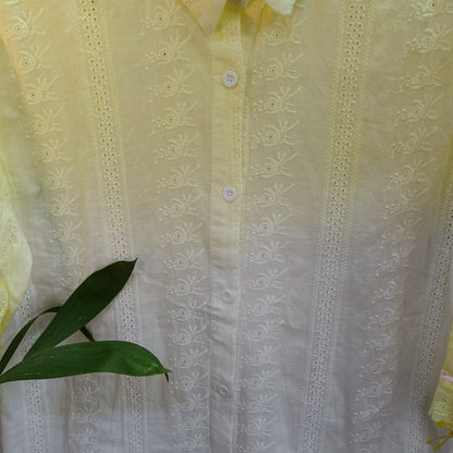 Gradient Chikankari Cotton Shirt