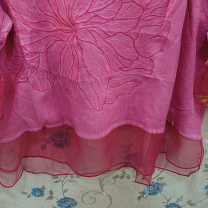 Cotton Flower Design Organza Top