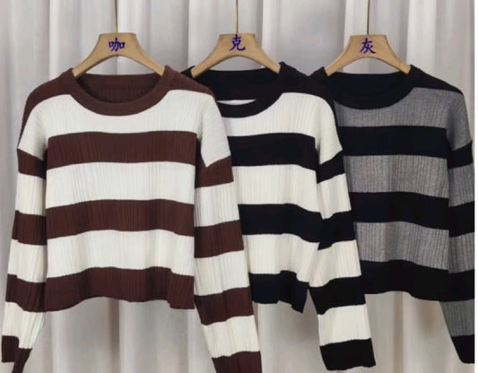 Striped Dual Tone Pullover