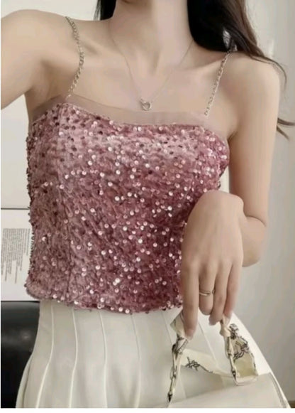 Glitzy Blitzy Sequin String Top