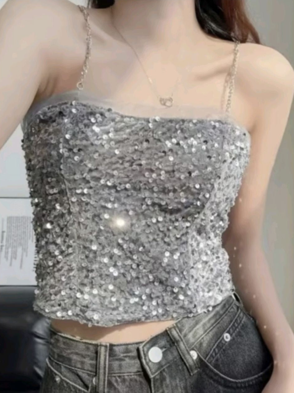 Glitzy Blitzy Sequin String Top