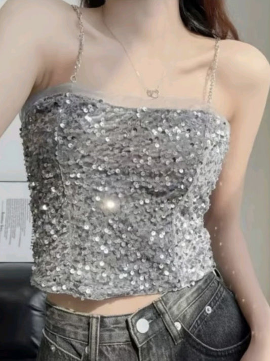 Glitzy Blitzy Sequin String Top